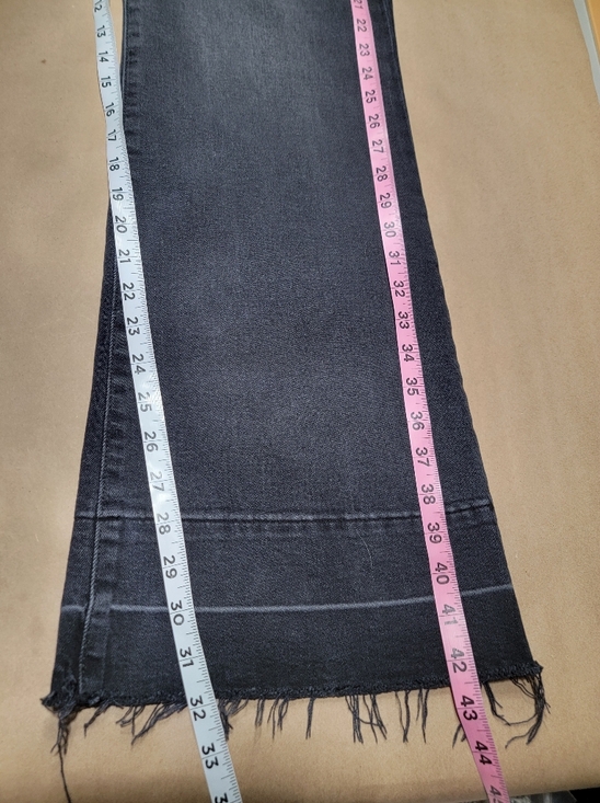 GAP Size 14/32 Washed Black Button Fly Flare Leg Jeans, Raw/Frayed Hem - Picture 14 of 15